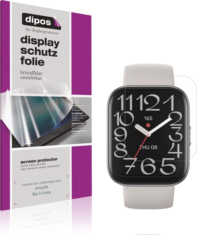 dipos – 6x Beschermfolie geschikt voor Amazfit Bip 5 Unity | Krasbestendige & heldere Screenprotector Ultra-Thin