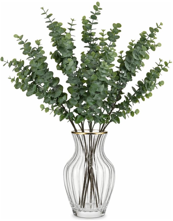 Mica Decorations Kunstbloem - 5x - Eucalyptus kunsttak - grijs/groen - 65 cm - decoratie