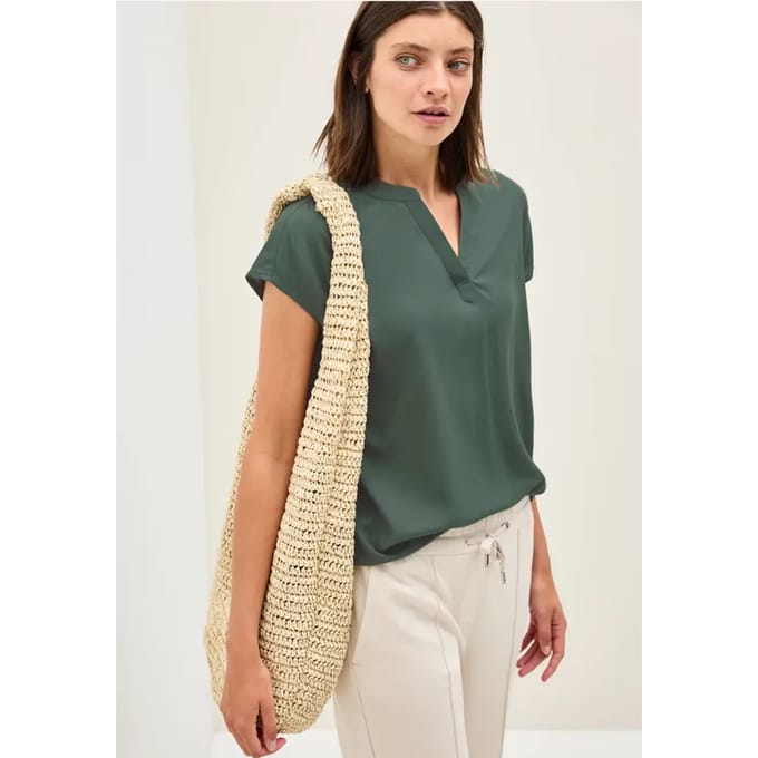 Blouseshirt in effen kleur