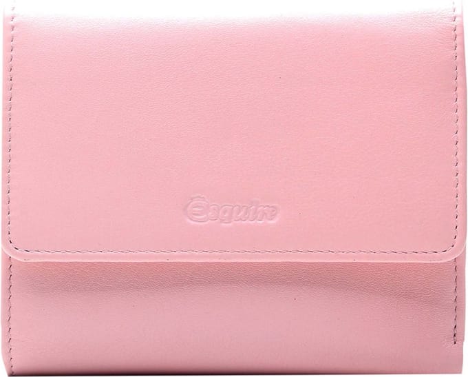 Esquire Leren Portemonnee Viktoria Flap Wallet Apricot Roze