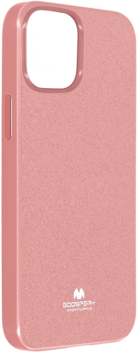 Mercury, Hoesje Geschikt voor iPhone 13 Mini Siliconen Glanzend Effect, Roze