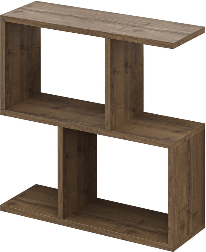 Hocus Picus Bijzettafel C-Vorm 2 Lagen - Donker Eiken - 60x60x19,5 cm