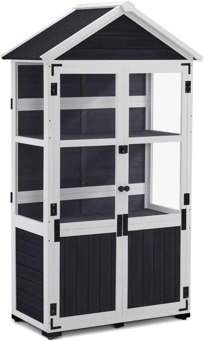 ApexArte® Tuinkast Hout - Antracietgrijs
