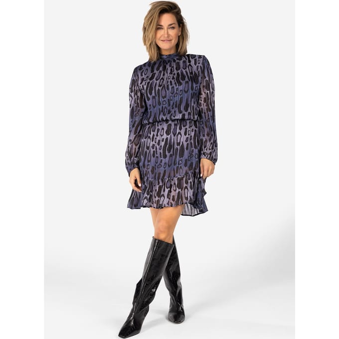 Ibana Dillia Leopard Blue Taglia: 38 | Abiti Mini Outlet | Donna | Blu