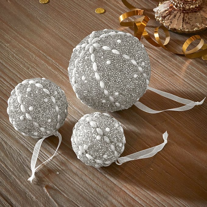 LOBERON Kerstbal set van 3 Maelvik zilverkleurig