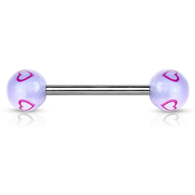 Piercing hartjes 1.6x16 - blauw - LMPiercings