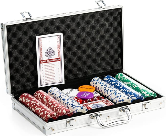 KAD® Pokermat - Pokerset - Poker - Multikleur - 21cm x 12cm x 8cm
