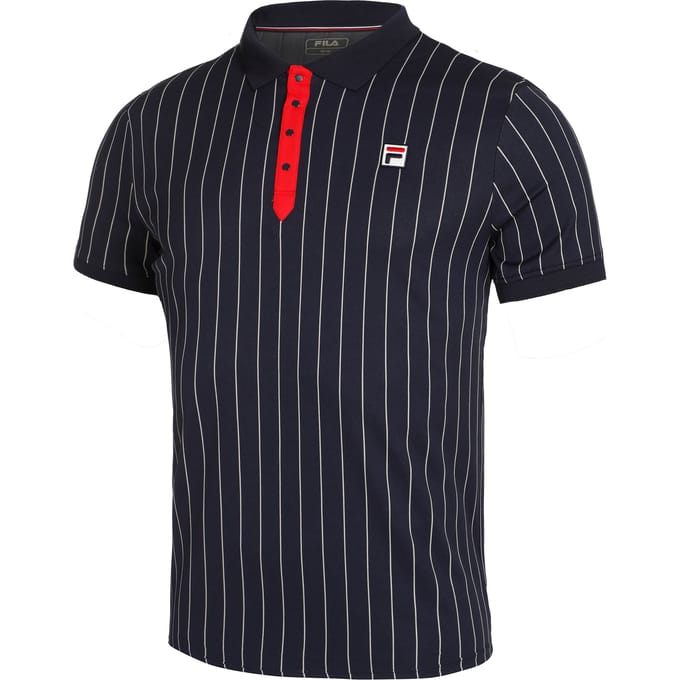 Fila Stripes Polo Heren-Donkerblauw,Rood