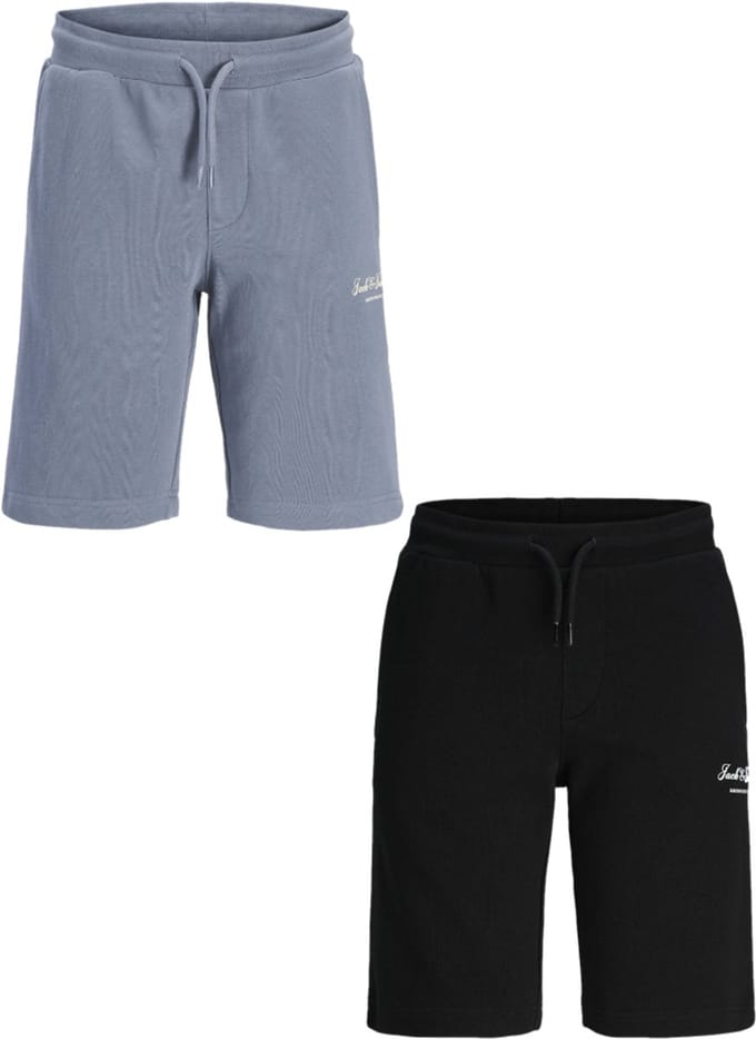 Jack & Jones 2 bermuda's jongens - zwart en blauw - JPSTgordon - maat 152