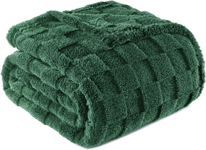 Fleece Blanket - Soft Plaid - Heated Blanket - 127 x 152 cm - Groen