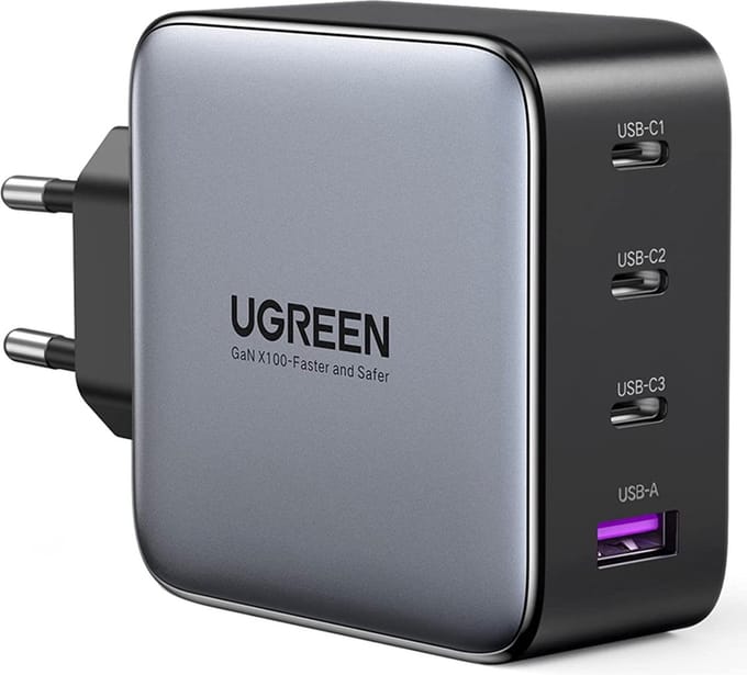 Ugreen Gan 3X Usb Type C Oplader Voor Telefoons Laptop 100W Vermogen