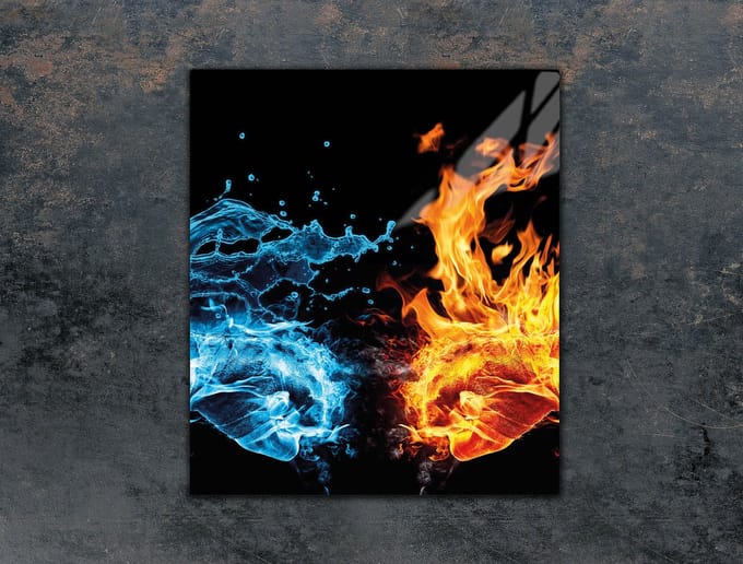 TMK ArtDeko Serie - Snijplank - 45x52 cm - Glas - Ogień