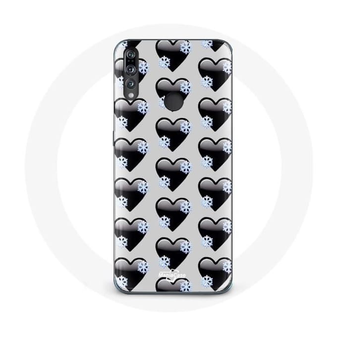 Coque pour Huawei p30 lite Fond de coeurs noirs