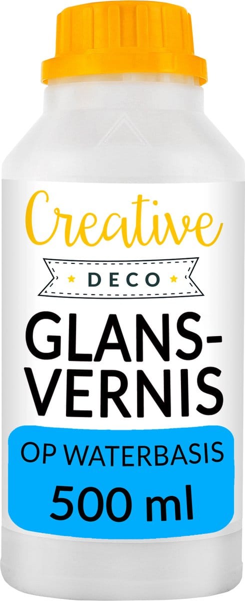Creative Deco Professionele Acryl Vernis Glans Transparant – 500ml – Acrylverf Waterbasis