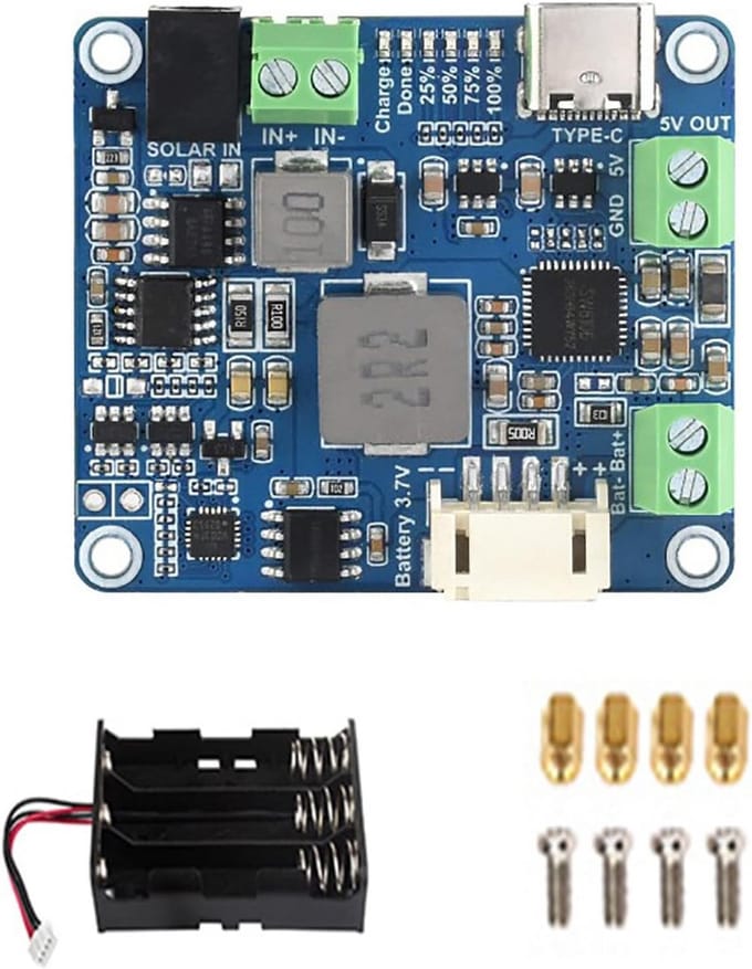 Zonnepaneel Oplader Module voor Raspberry Pi, Jetson Nano en Arduino met Type-C Input