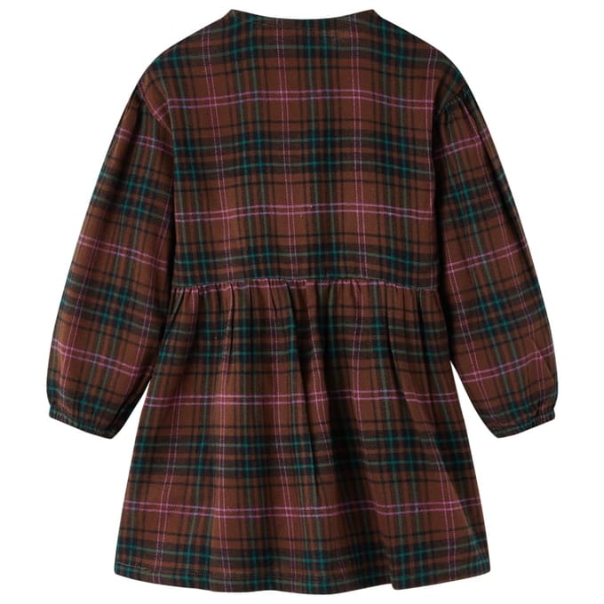 vidaXL - Kinderjurk - met - lange - mouwen - 104 - cognackleurig