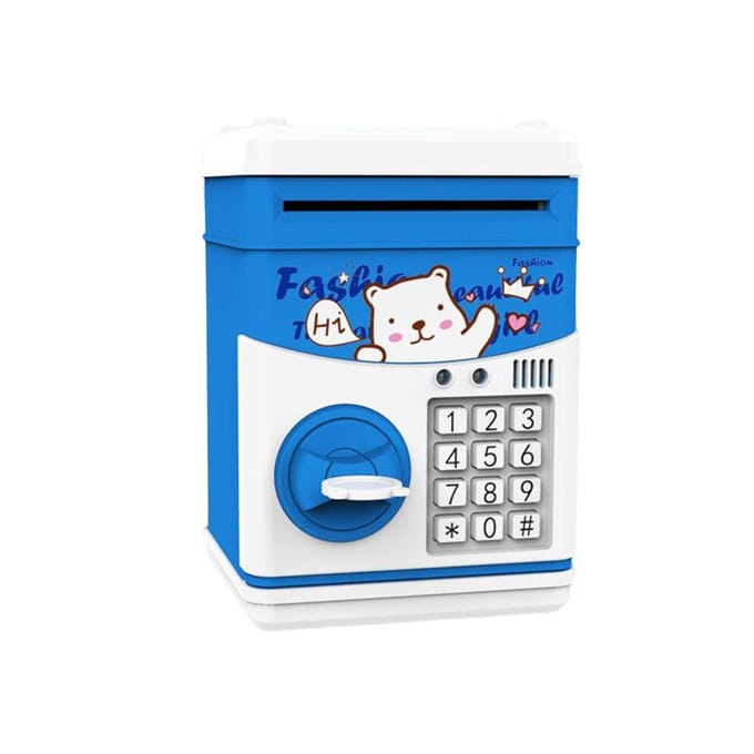 Spaarpot met stem Multifunctioneel Cartoon Munt Spaarpot Onbreekbaar Kinderen Plastic Slimme Spardozen Studenten Speelgoed blue