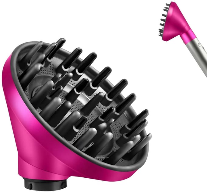 Accessoires Geschikt voor Dyson Airwrapper - Föhndiffuser, universele stylingkop - Diffusermondstuk voor krultang - Roze rood