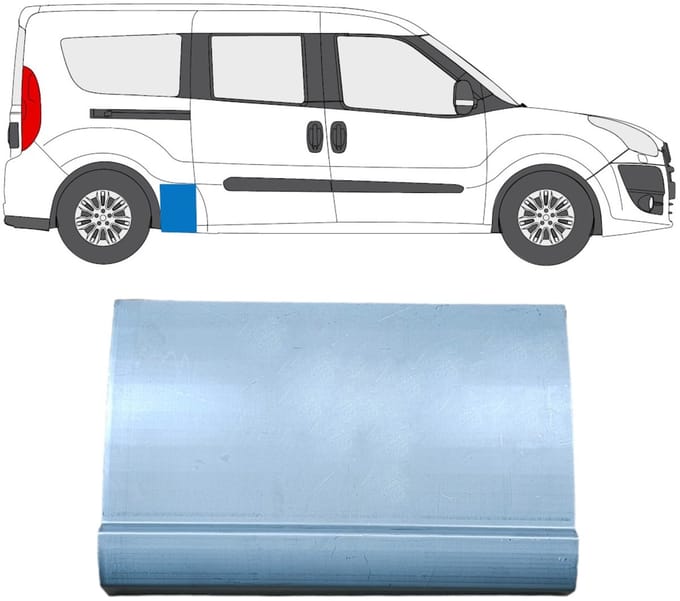 Reparatiepaneel achterspatbord voor Opel Combo D 2011-2018 / Rechts
