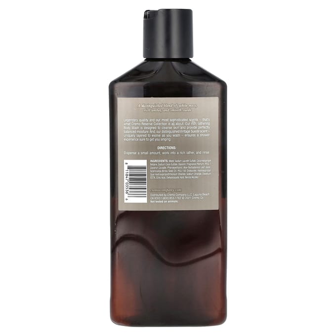 Cremo, Reserve Collection, Body Wash, Vintage Suede, 16 fl oz (473 ml) gray