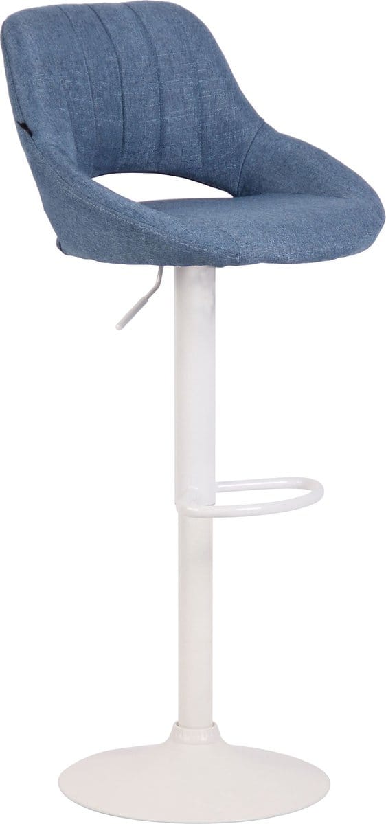 CLP Milet Barkruk - Met rugleuning - Verstelbaar - Stof - blauw wit