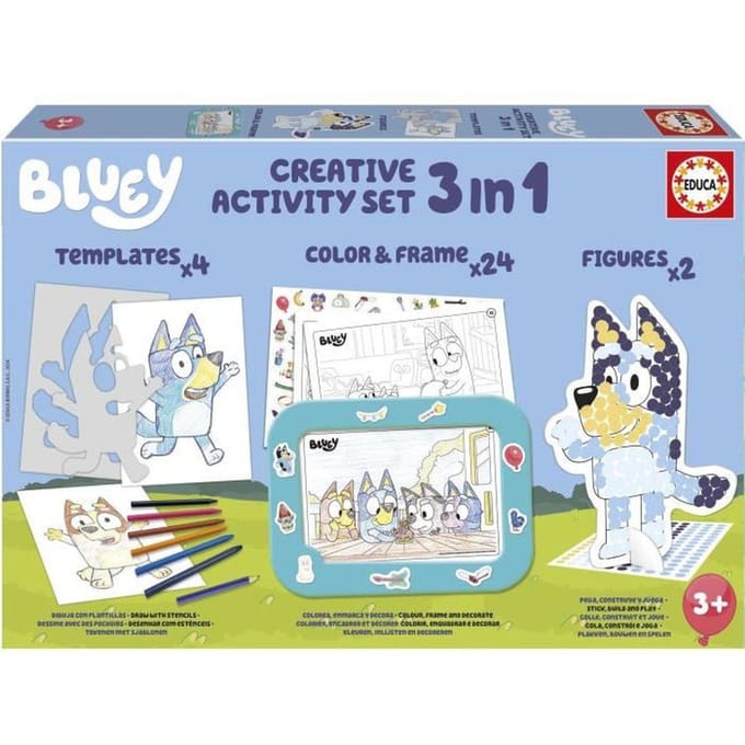 Set créatif - EDUCA - Décoration et modelage des personnages Bluey - 3 activités des 3 ans