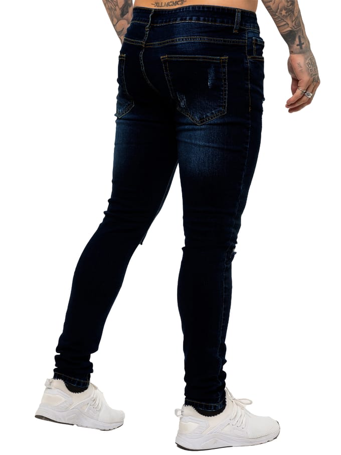 Enzo heren skinny gescheurde jeans