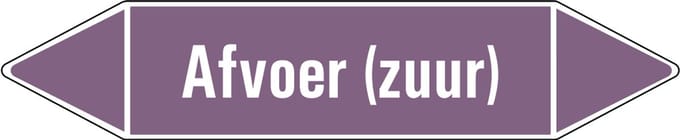 Afvoer zuur leidingmarkering op vel - basen 75 x 17 mm - 8 per vel