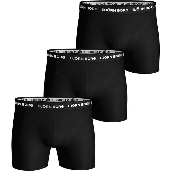 Bjorn Borg Solid Essential Heren Boxershort-3P-Zwart-Maat S