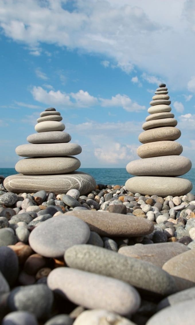 Fotobehang - Stack of Stones 150x250cm - Vliesbehang