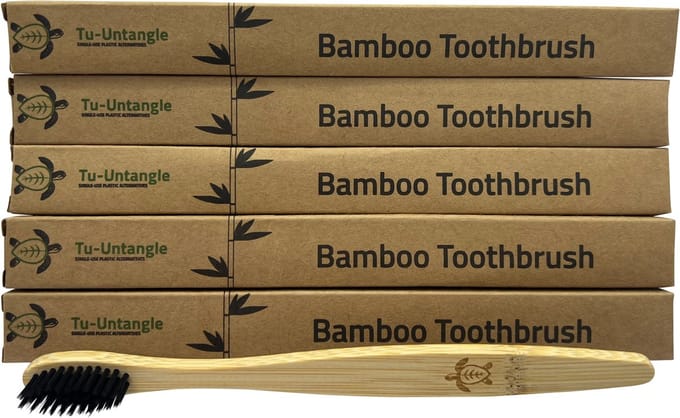 Tu-Untangle Bamboe Tandenborstel – Houten Tandenborstel – Set van 5