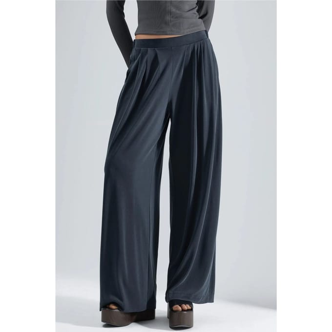 Plissé Wijd Pantalon met Zakken