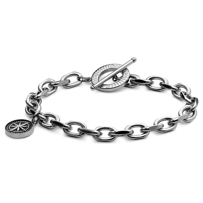 Atlas | Zilverkleurige Stalen Poolster Bedelarmband