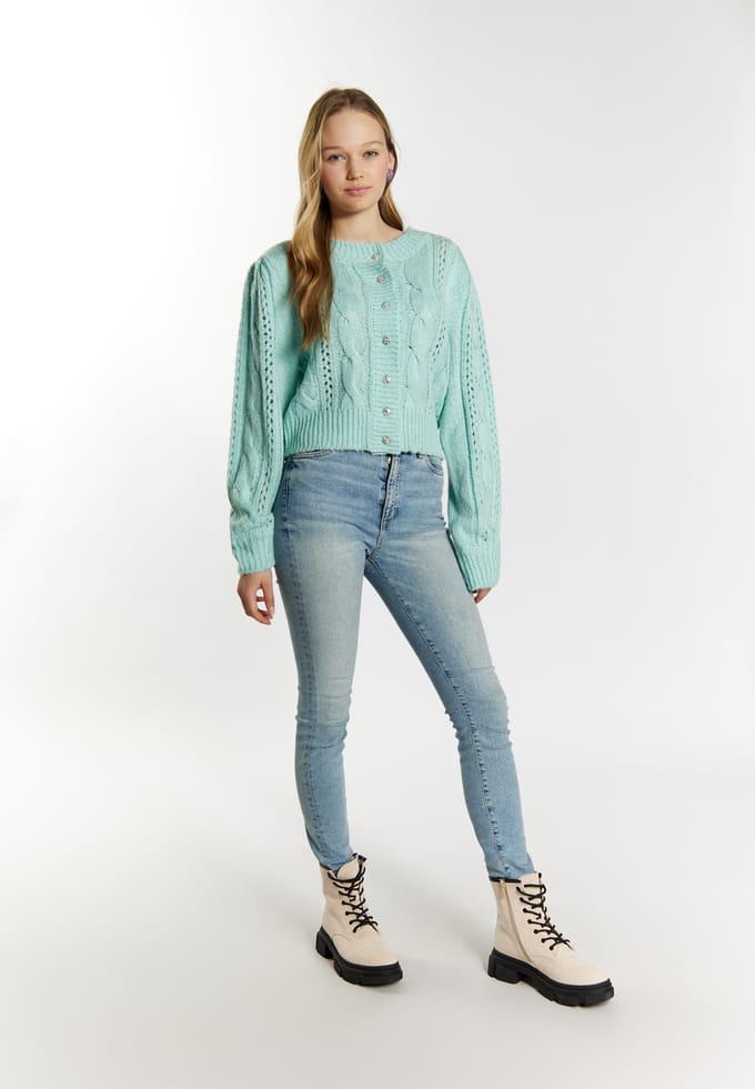 Mymo Gebreid vest Dames aqua