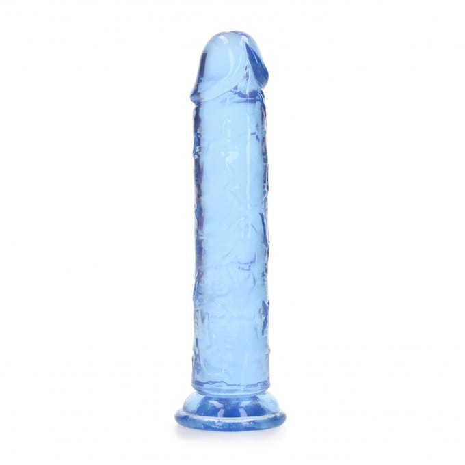 RealRock by Shots Rechtdoor Realistische Dildo met Zuignap - 7'' / 18 - Blauw - 18 cm