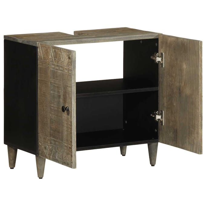 vidaXL - Wastafelkast - 62x33x58 - cm - massief - mangohout