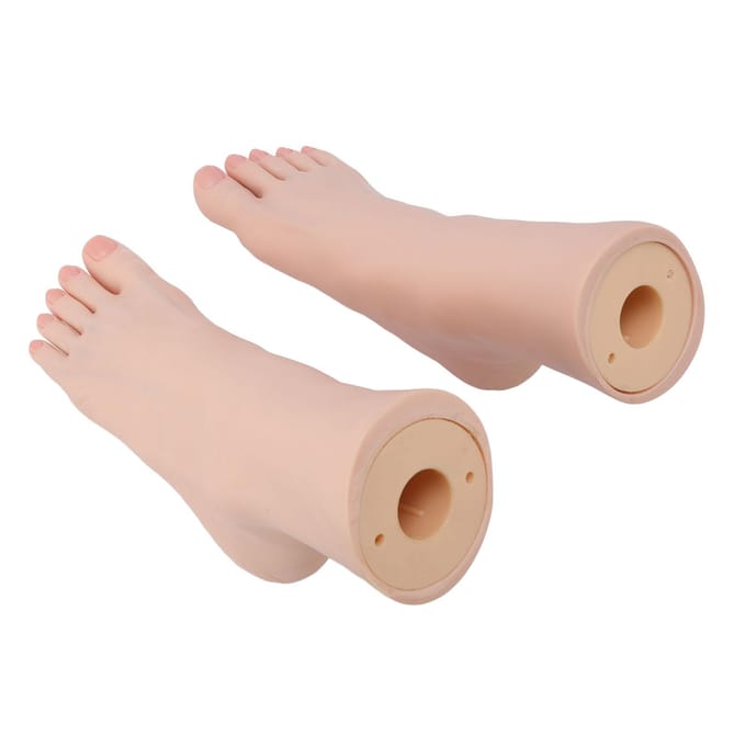 1 Paar Simulatie Voetmodel Zachte Aanraking Massagetechniek Oefenen Nail Art Display Voetmodel voor beige