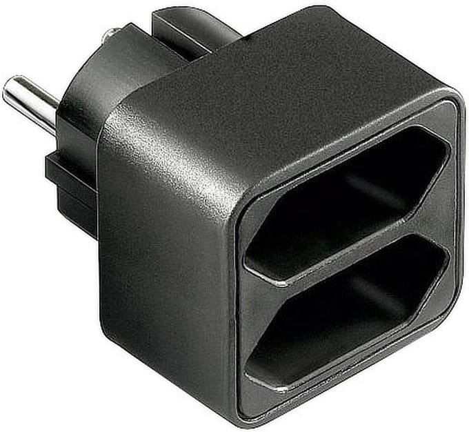 Stopcontact splitter - 2-voudig - Zwart - Allteq