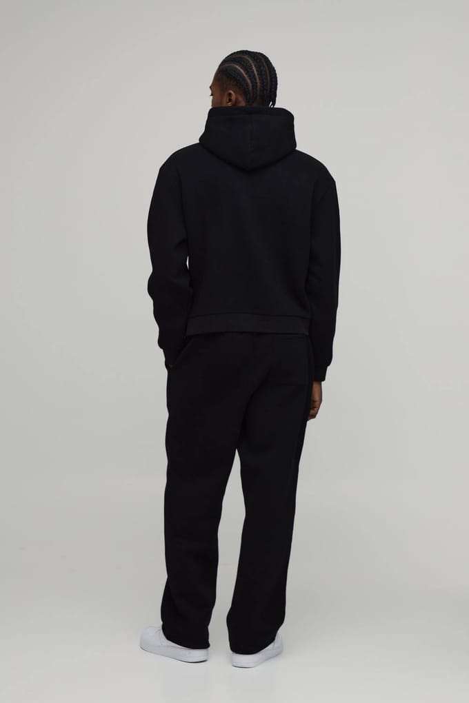 Straight Fit Printed Jogger | Black | Size Small