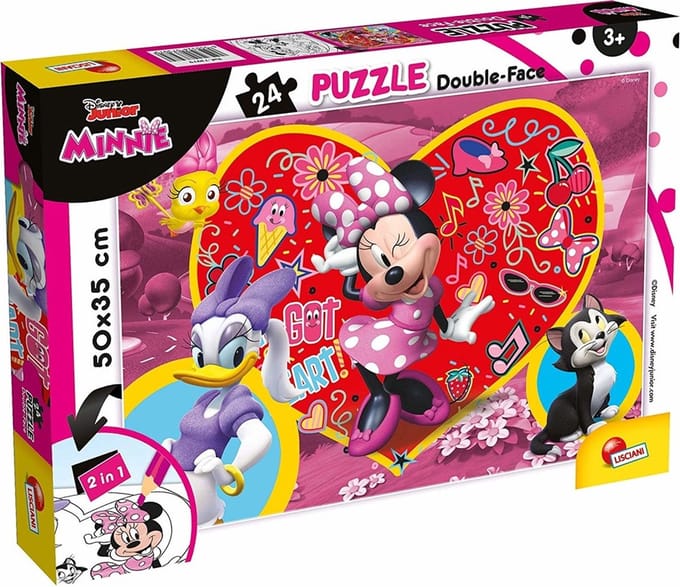 Lisciani - Minnie - Double face - puzzel - 24 stukjes