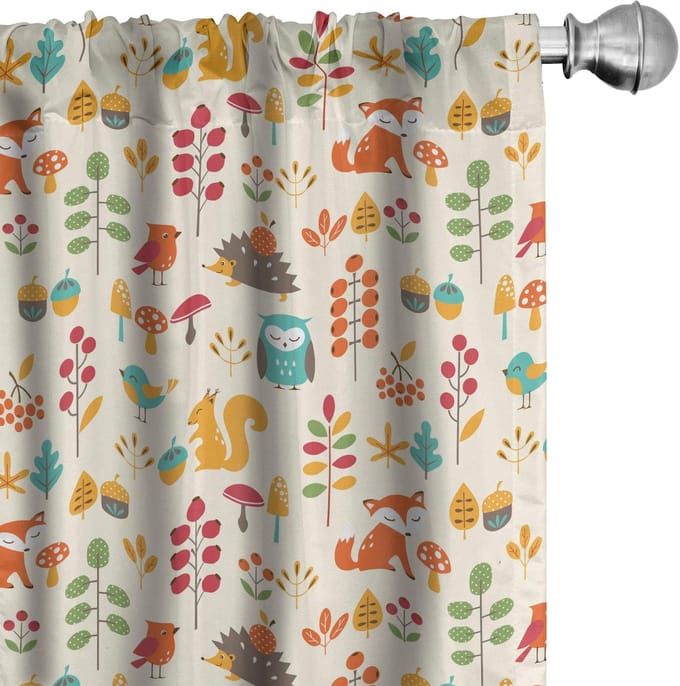 ABAKUHAUS – Kinder Gordijnen – 2x75×245 cm – Microfaser – Meerkleurig