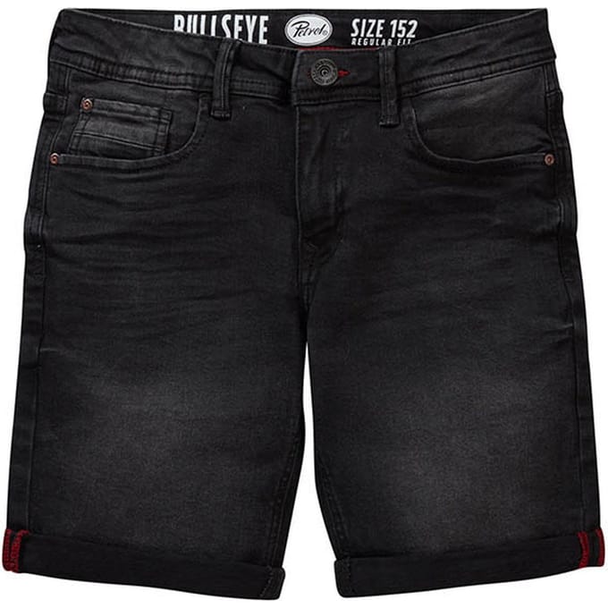 Petrol Industries - Jongens Bullseye Denim Short - Zwart - Maat 170