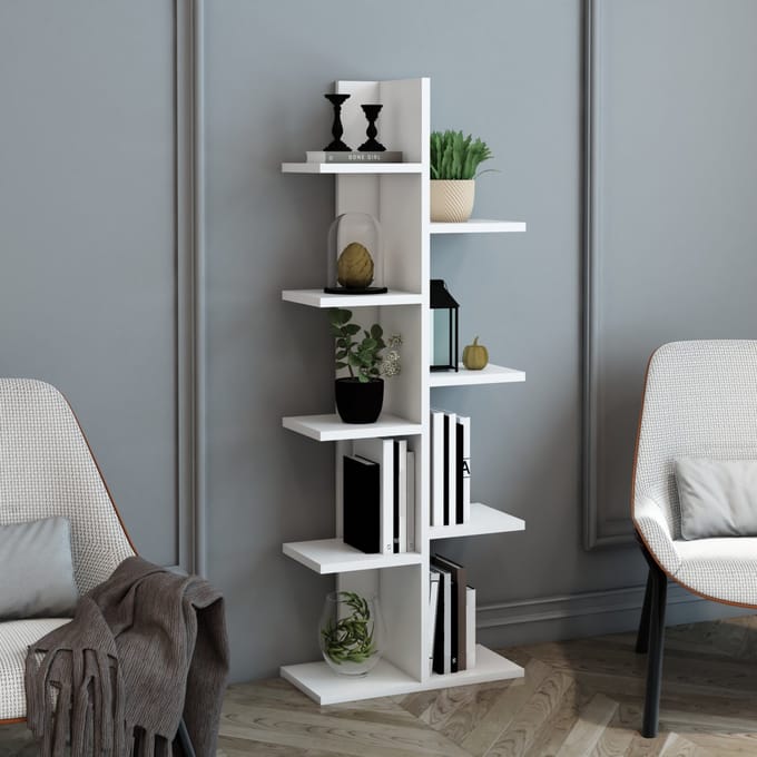 Boekenkast Rødekro schap 122x40x20 cm wit