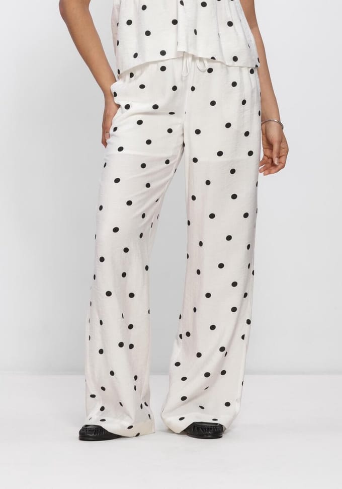 Catwalk Junkie Dotted Pull On Trousers Broeken Dames - Wit - Maat 36