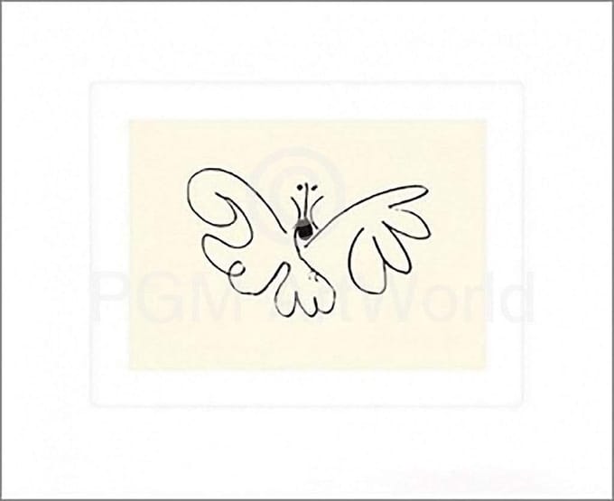 Kunstdruk Pablo Picasso - Le Papillon 50x60cm