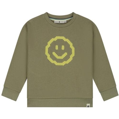 Stains & Stories - Sweatshirt - Smiley - Groen - Maat 98