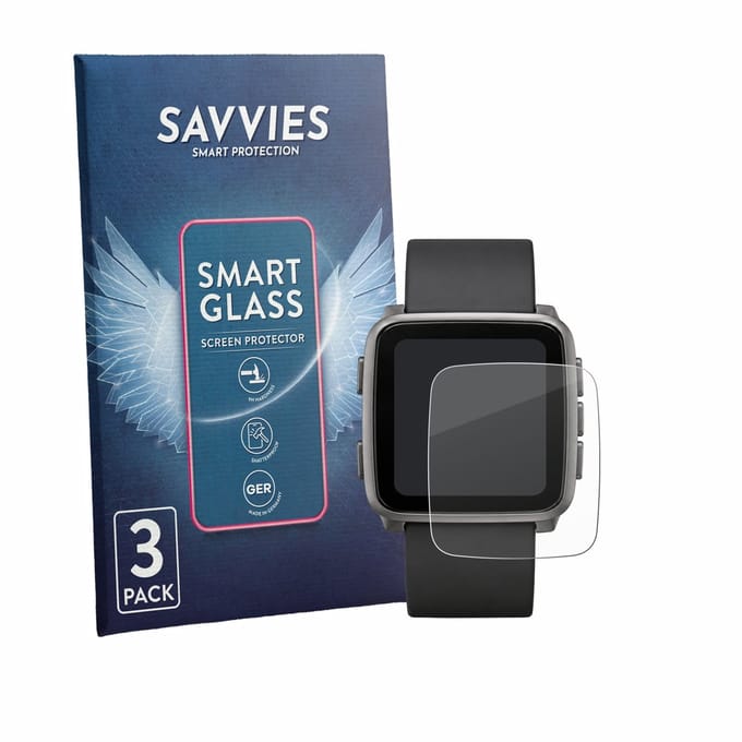 3 Stuks Savvies Screenprotector - geschikt voor Pebble Time 2 2026 - beschermfolie glas transparant