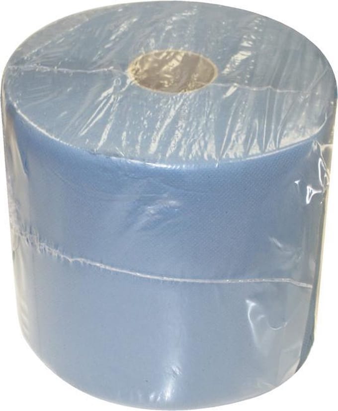 Papierenhanddoek 36x36cm blauw (2 rollen)