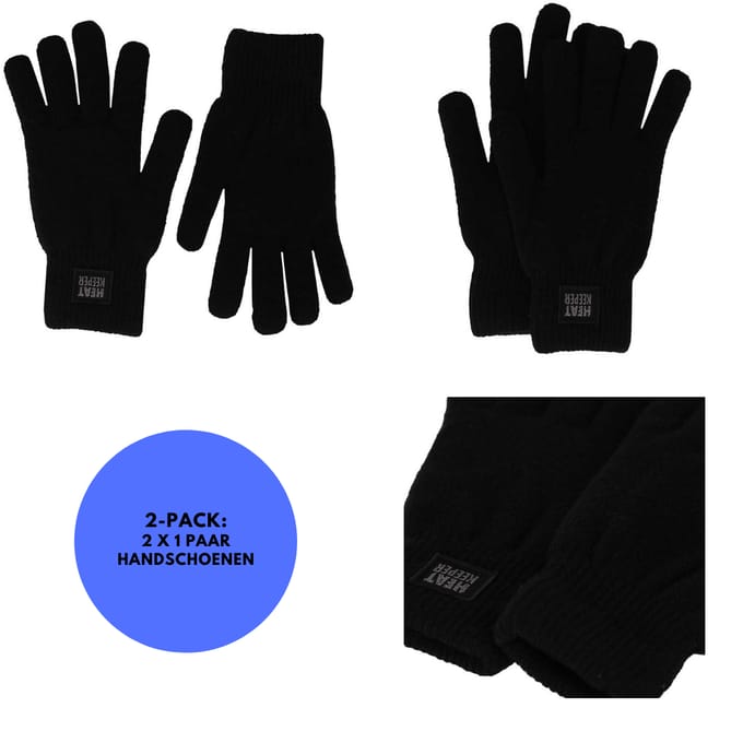 Heatkeeper - Thermo handschoenen - Dames - Zwart - One size - 2-Paar