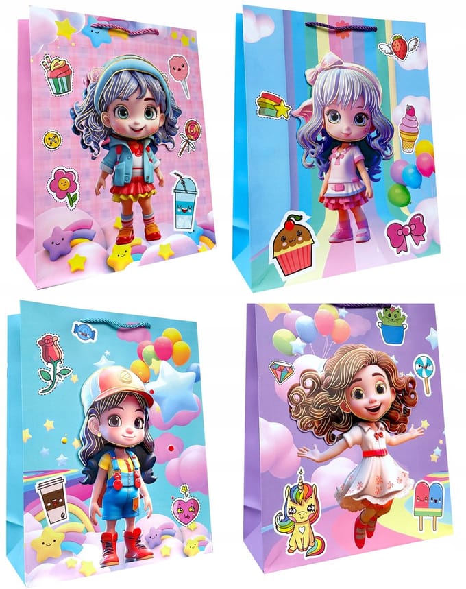 Decoratieve Cadeautas Meisje 26x32x10cm - 1 Stuk